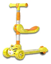Comprar Patin Scooter Asiento Extraíble Ajustable Altura Infantil Color Amarillo Tigre