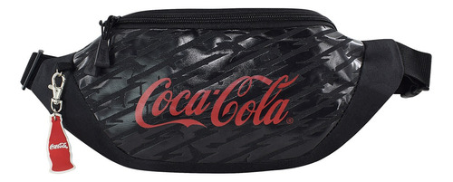 Cangurera Deportiva Coca Cola® Riñonera Multiusos Color Negro Diseño De La Tela Lisa