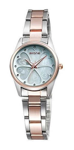 Relojes Mujer Impermeable Acero Inoxidable Pulsera De Dos To