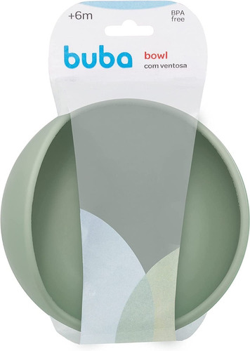 Bowl Em Silicone Com Ventosa Tigela Pote Alimentação Buba Cor Verde