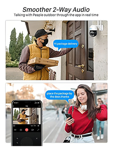 Camara De Seguridad Para Exteriores, Anbiux 3mp Wifi Camar