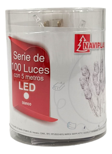 Serie 100 De Luces Led Blanco 5 Metros 