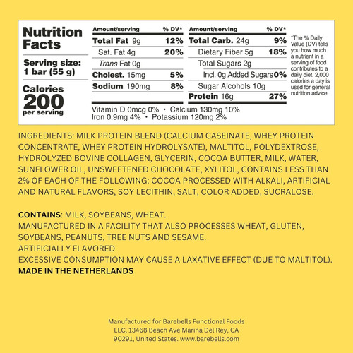 Barebells Soft Protein Bar Caramel Choco 12 Barras