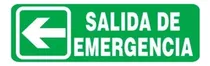 Comprar Carteles Salida Señalética Industrial Señalización 14 X 41 Color Salida De Emergencia Flecha Izquierda