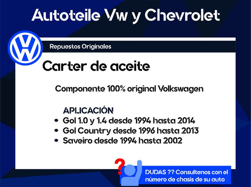Carter Aceite Volkwagen Gol Country Saveiro 1.0/1.4original
