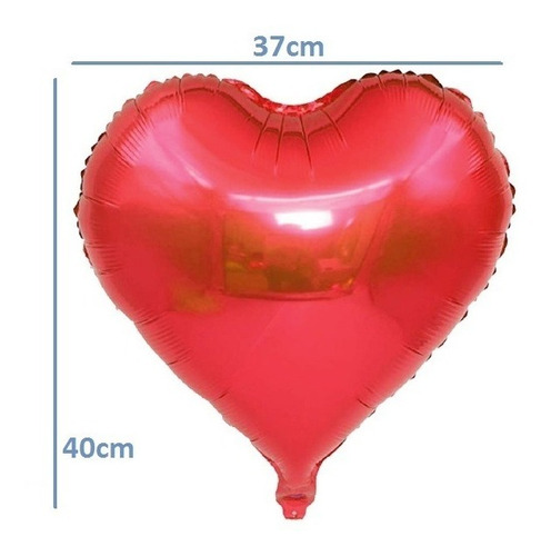 Imagem 2 de 2 de Kit Balão Metalizado Coração 40cm Com 3 Unidades