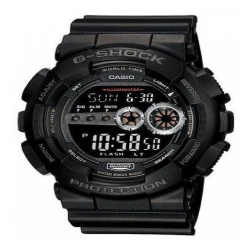 Relógio Casio G-shock Masculino Gd-100-1bdr Cor da correia Preto Cor do bisel Preto Cor do fundo Preto