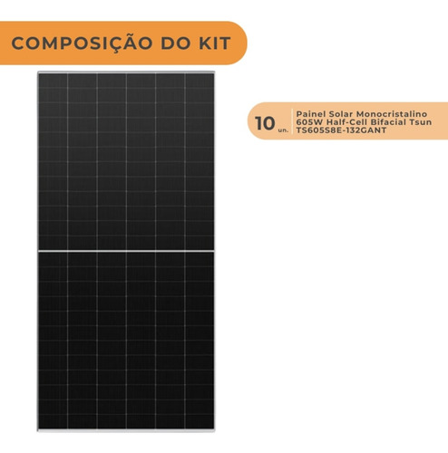 Placa Tsun 605w Kit Energia 10 Unid C/ Frete Grátis