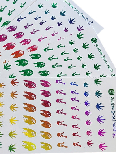 Sticker Nails Tatuajes Uñas Cannabis Marihuana 6 Planillas