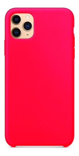 Capa Capinha Silicone Veludo Compatível C/ iPhone 11 Pró Max Cor Rosa Pink