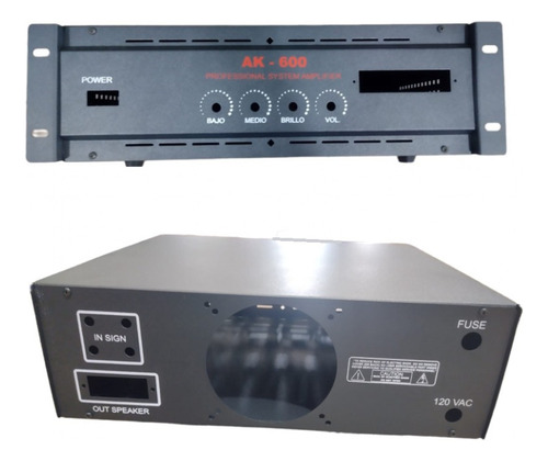 Caja Metálica Amplificador De Audio De Potencia Ak-600 Pelv 