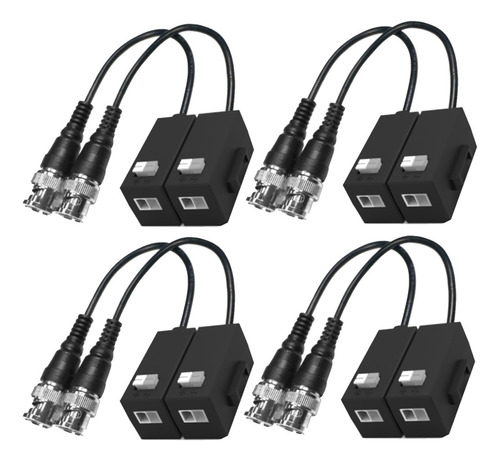 Paq 4 Pares Baluns Transceptores De Video 4en1 Hd Cctv Utp