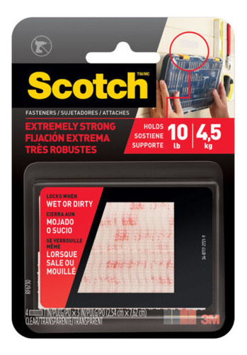 3m Rf6730 Scotch Transparent Reclosable Extreme Fastener Bbu