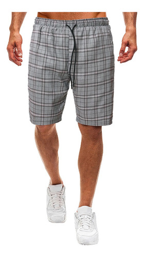 Pantalones De Playa A Cuadros Para Hombre, Pantalones Cortos