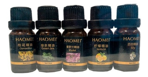 5 Esencias Aceites Para Humidificador Difusor Aromas 10 Ml