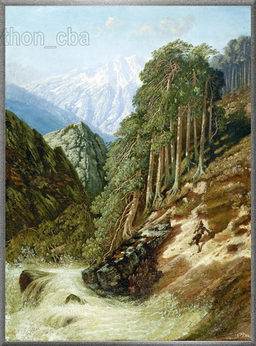 Cuadro Escena Alpina Con Arroyo - Gustave Doré - Aprox 1870