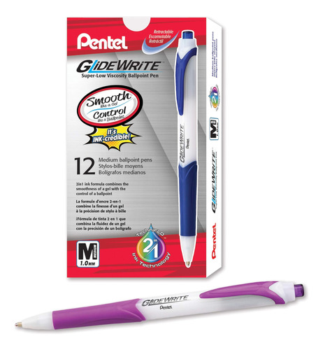 Lapiceras Ballpoint Pentel Set 12 U Magenta