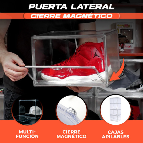 Caja Zapatos Tenis Zapatera Puerta Lateral Hall Of Fame 12pz Color Transparente