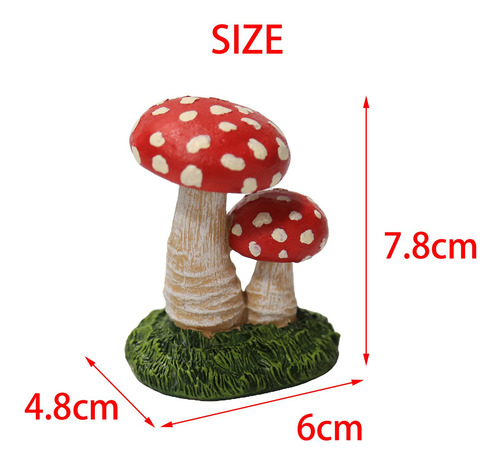 Figura De Cogumelo Criativa Decoração De Jardim 2 Cabeças