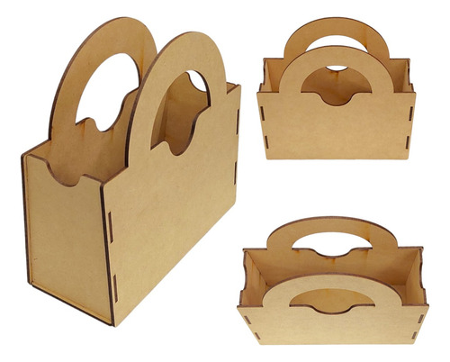 6 Duleros Bolso Caja Dulcero Madera Mdf 21x9x20cm