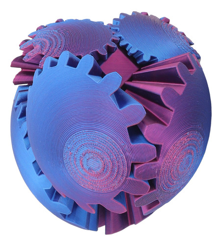 La Bola De Engranajes Gearsphere Azul Impresa En 3d Alivia E
