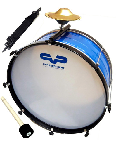 Bombo Pyp Murga 22'' 6 Tensiones Pintado Epoxi C/platillo