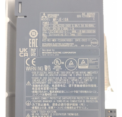 Controlador Servodrive Mitsubishi Melservo Mr-je-10a 100w