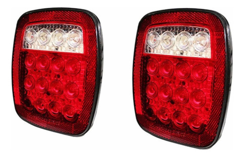 Par 2 Pz Calavera Tipo Jeep 16led Plafón Camión Fijo Estrobo