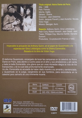 El Jorobado De Notre Dame Dvd Gina Lollobrigida Antoni Quinn