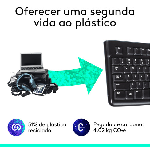 Teclado Com Fio Usb Logitech K120 Com Layout Abnt2