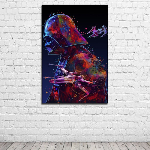 Cuadro Decorativo Darth Vader X-wing Star Wars 40x60 Cm