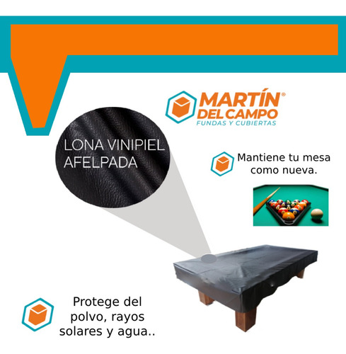 Funda P/mesa D Billar. Vinipiel Negra Impermeable 3.2m*1.7m