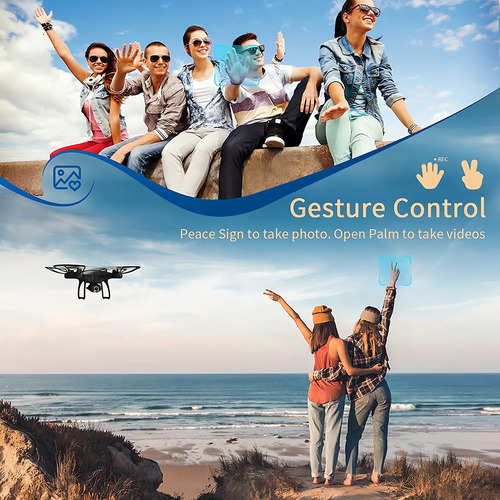 Dron Snaptain Sp650 Cámara 1080p Hd Con Control De Voz Color Negro