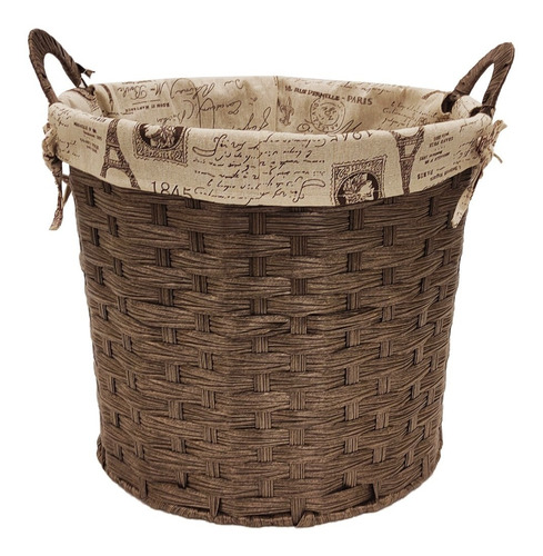 Canasto Simil Rattan Con Manijas Ropa Laundry - Sheshu