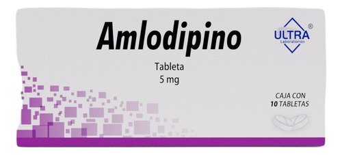 Amlodipino Tabletas 5 Mg, 10 Tabletas