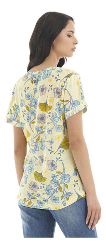 Polera Mujer Haka Honu Flora Amarillo