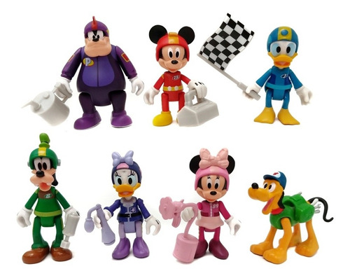 Mickey Mouse Roadster Racers Colección 7 Figuras En Bolsa