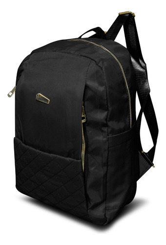 Mochila Backpack Poliéster Mccarthy Mc-022/4 Para Mujer Color Negro