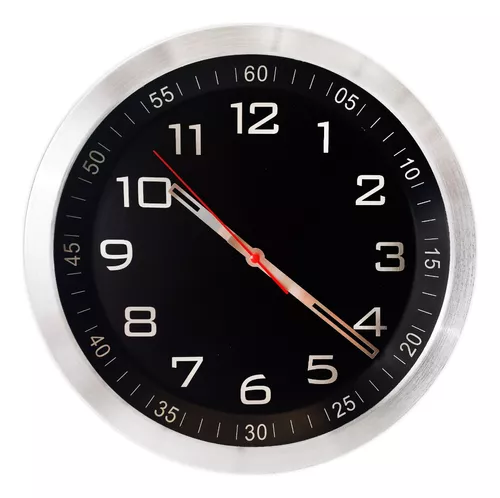 Reloj Pared Grande 30 Cm Moderno Aluminio Analógico Cocina