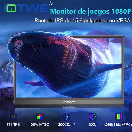 Monitor portátil IPS PC 15.6 1080p Hdr Lcd Bocinas