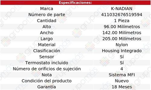 Toma Agua Termostato Nylon 320i L6 2.2l 01 Al 05 K-nadian
