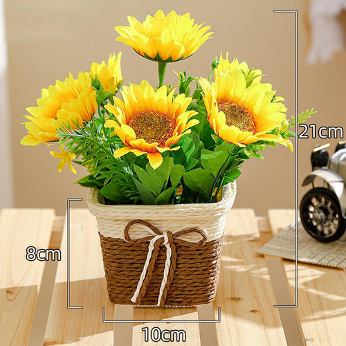 Flores Artificiales En Maceta Decorativas Para Amarillo