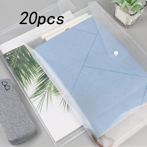 20 Piezas A4 Bolsa De Carpetas Transparentes
