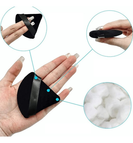 Set 10pz Maquillaje Puffs Polvo Triángulo Esponja Maquillaje