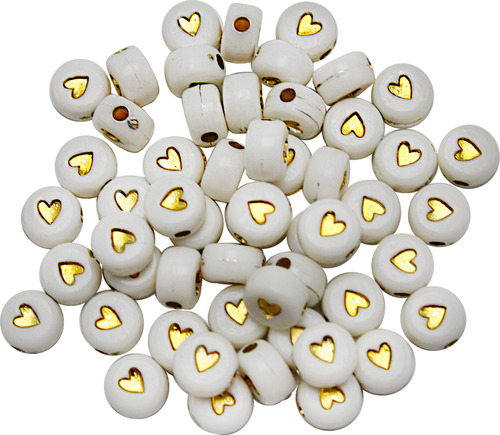 Cuenta Corazon Numero 100g/750p Pulseras Bisutería Collares Corazón Dorado 750pz 7 Mm 4 Mm