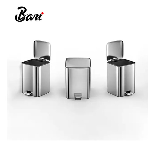 Papelera Brushed De Pedal Con Freno 18l Marca Bari