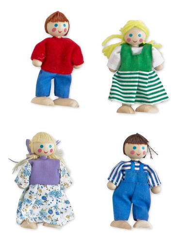 Timbre De Madera Dollhouse Melissa & Doug Con 4 Personas Par