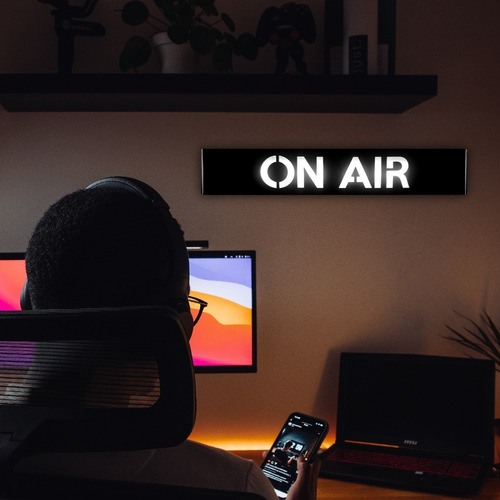 On Air Negro Letrero Luminoso Led 45 Cm Señal Led De Pared