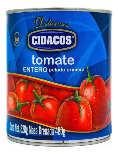 3 Pzas Tomates Pelados Cidacos Enteros En Lata 800 G