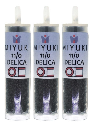 Miyuki Delica Seed Beads Tamaño Negro Opaco Tubo Oz Cada Uno